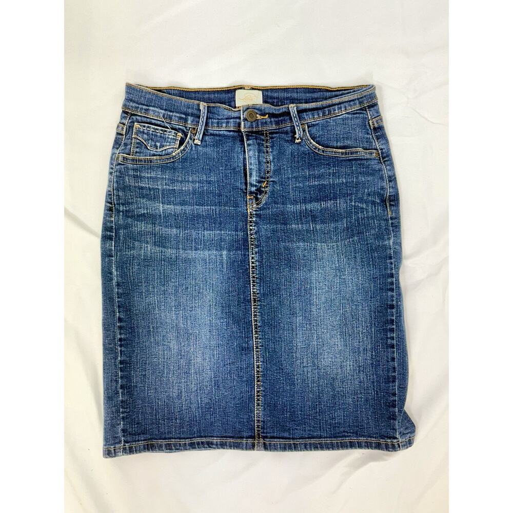Vintage Levi Denim Mini Skirt Dark Blue-slit- 512 size 6